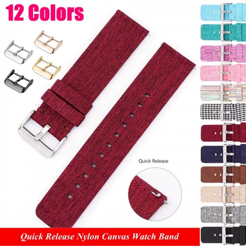 Nylon Woven Canvas Watch Band 12mm–22mm Quick Release Strap