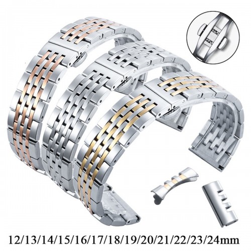 Stainless Steel Multi-Link Watch Band 12mm-24mm