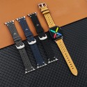 Breathable Perforated Vegan Leather Watch Band for Apple Watch 38mm-49mm
