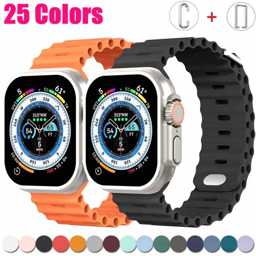 Ocean Style Hook Clasp Sport Watch Band for Apple Watch 38mm-49mm