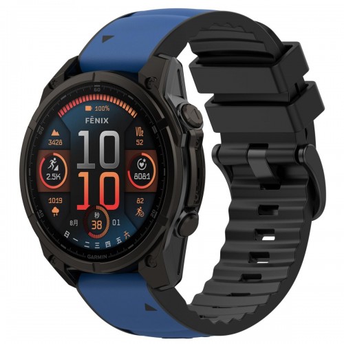 Blue Leather / Black Silicone