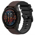 Hybrid PU Leather Silicone Watch Band for Garmin QuickFit 22mm 26mm