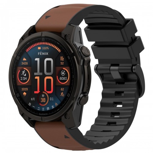 Light Brown Leather / Black Silicone